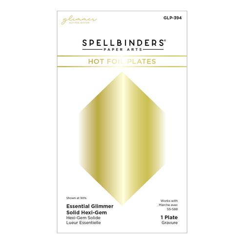 Hexi-Gem Solid Hot Foil Glimmer Plate Spellbinders S5-588