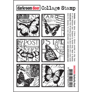 Butterfly Post Darkroom Door Collage Stamp