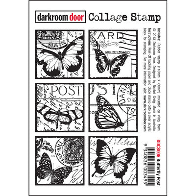 Butterfly Post Darkroom Door Collage Stamp
