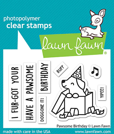 Pawsome Birthday Stamp Lawn Fawn LF3162