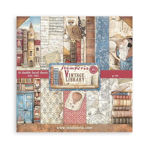 Vintage Library 8x8” paper pack sbbs80