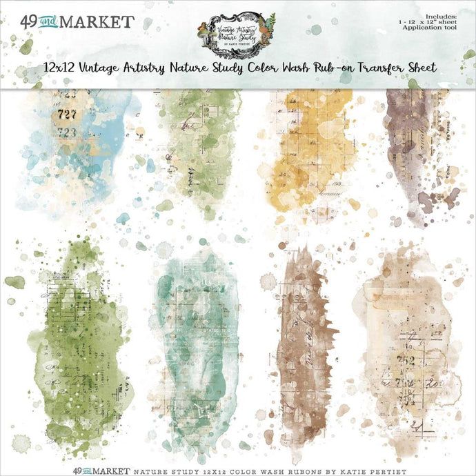 Nature Study - Colour Wash Rub On Transfer Set 49 and Market