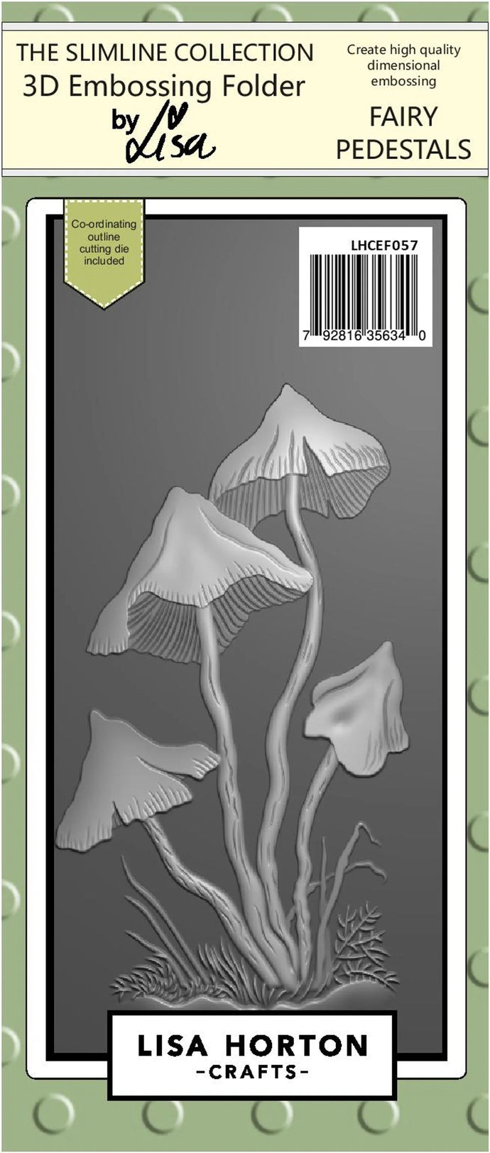 Fairy Pedestals 3D Slimline Embossing Folder with Cutting Die Lisa Horton