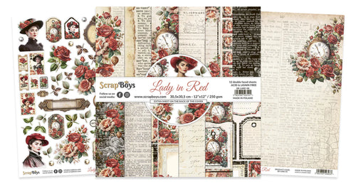 Lady in Red 12x12” Paper Pack Scrap Boys SB-LARE-08