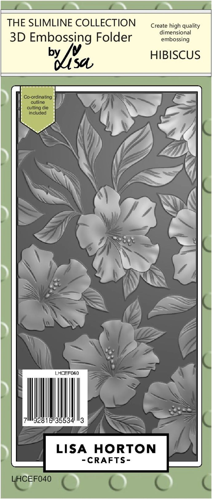 Hibiscus 3D Slimline Embossing Folder and Die Lisa Horton