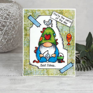 Fishing Gnome 4x6 Clear Stamp FRS888