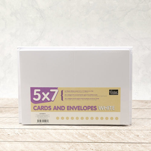 Card + Envelope Pack - White 5x7 (50 Sets)