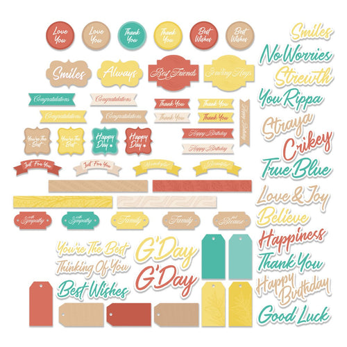 Diecut Sentiment Set - Sweeping Plains - 64pc