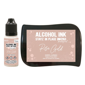 Stayz in Place Alcohol Ink Pad with 12ml reinker - Rose Gold Pearlescent
