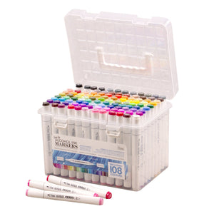 *Twin Tip Alcohol Ink Marker Case (Includes 108 Colours)