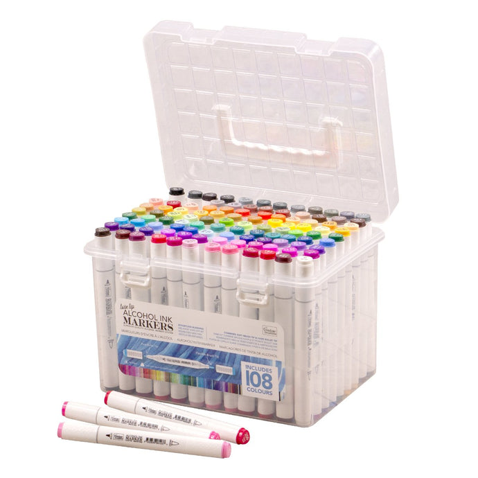 SALE!!! Twin Tip Alcohol Ink Marker Case (Includes 108 Colours) Charged at actual freight