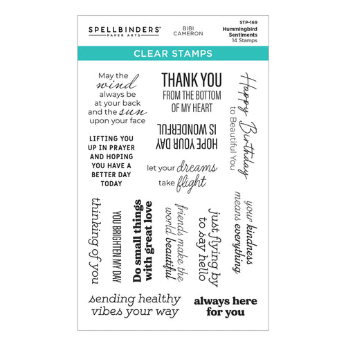 Hummingbird Sentiments Stamp Set Bibi Cameron STP-169 Spellbinders