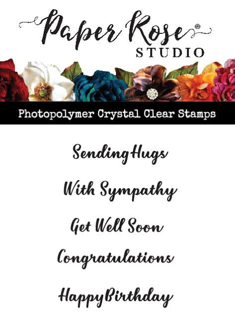 Simple Script Greetings Clear Stamp Set 25930 by Paper Rose