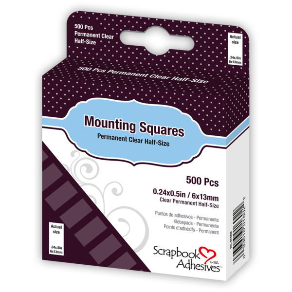 Mounting Squares Permanent Clear Half-Size