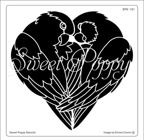 Lovebirds Metal Stencil