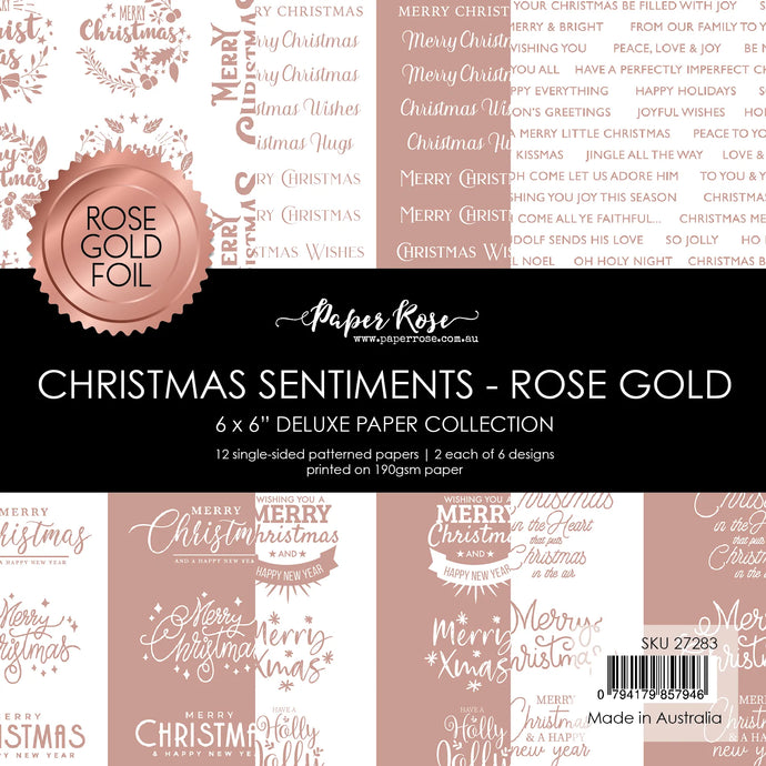 Rose Gold Christmas Sentiments by Paper Rose 27283