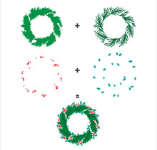 Load image into Gallery viewer, Colour Layering Wreath Stencils SA199 by Hero Arts