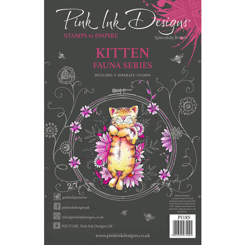 Kitten A6 Clear Stamp PI185 Pink Ink