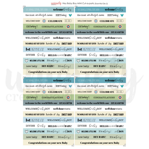 Hey Baby Boy - Cut-a-part Sheet Mini