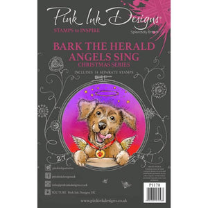 Bark the Herald Angels Sing A5 stamp set by Pink Ink