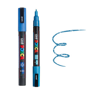 Posca PC-3ML Blue Glitter Paint Pen