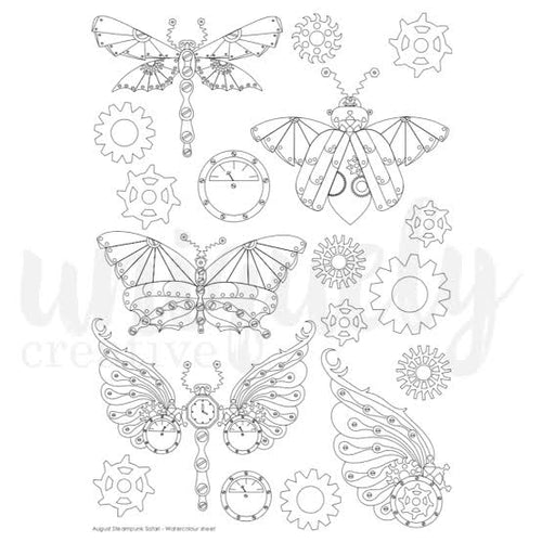 August Steampunk Safari Watercolour Sheet