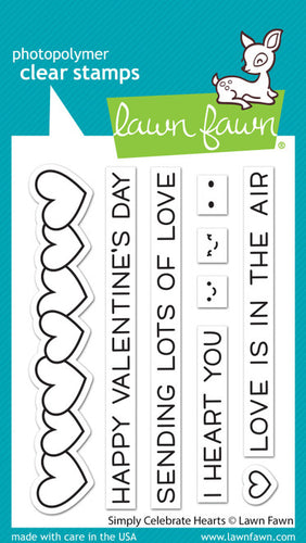 Simply Celebrate Hearts Clear Stamps LF2722 by Lawn Fawn