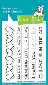 Simply Celebrate Hearts Clear Stamps LF2722 by Lawn Fawn