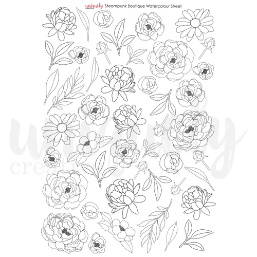 Steampunk Boutique Cut-a-part Watercolour Sheet A4