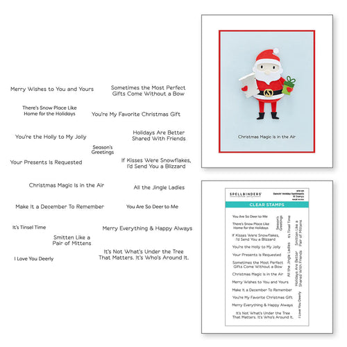 Dancin’ Holiday Sentiments Clear Stamps STP-131 Spellbinders