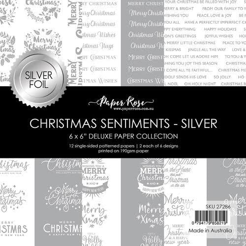 Christmas Sentiments - Silver 6”x6” Deluxe Paper Collection