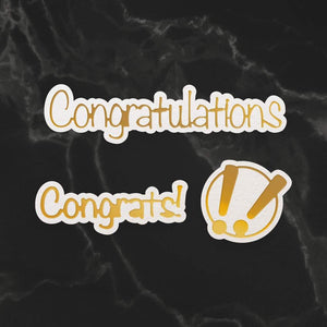 Mini Cut, Foil & Emboss Die - Congrats! Sentiment (3pc)