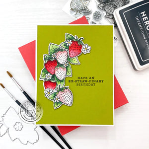 Florals Strawberries Clear Stamp CM540 Hero Arts