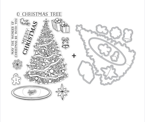 O Christmas Tree Stamp and Die Bundle SB336 by Hero Arts