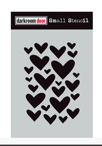 Arty Hearts Small Stencil
