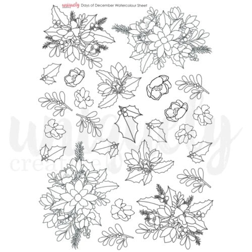 DAYS OF DECEMBER CUT-A-PART SHEET WATERCOLOUR
