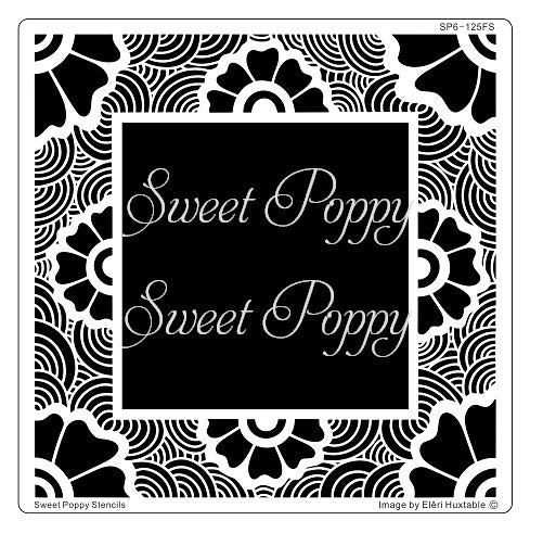 Retro Floral Aperture Square Metal Stencil by Sweet Poppy