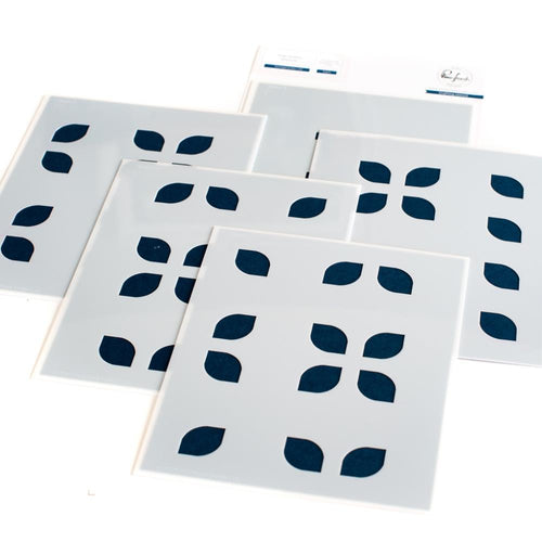Overlapping Geo Leaf Stencil Set 181722
