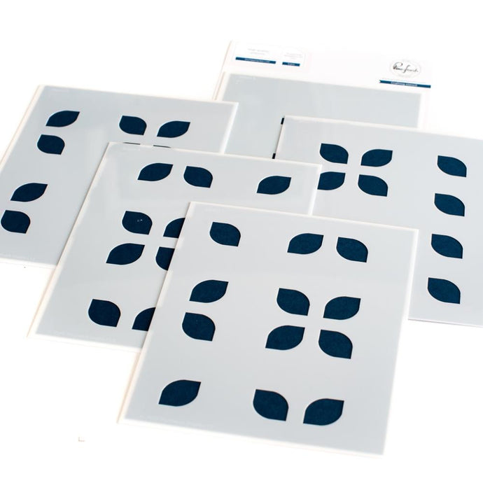 Overlapping Geo Leaf Stencil Set 181722