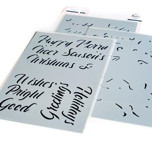 Brushed Sentiments: Holiday Stencil Set