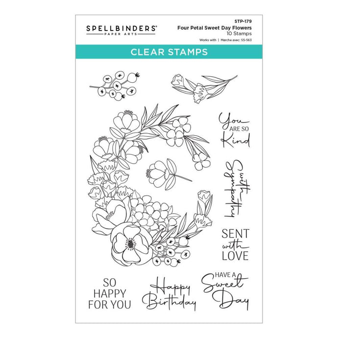 Four Petal Sweet Day Flowers STP-179 Spellbinders