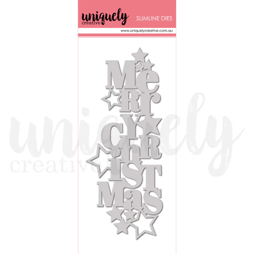 Slim Stacked Merry Christmas Die