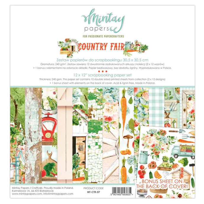 Country Fair 12x12 Paper Pack Mintay