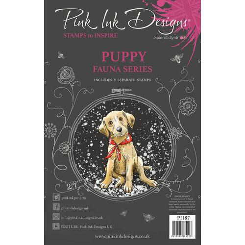 Puppy Clear A6 Stamp PI187 by Pink Ink