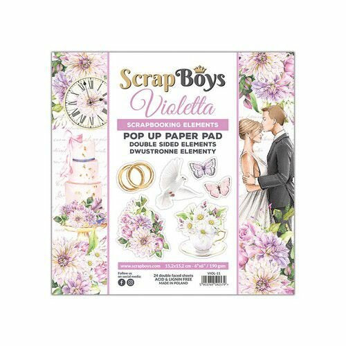 Violetta 6x6 Pop Up Paper Pad Viol11 Scrap Boys VIOL-11