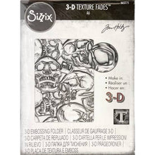 Load image into Gallery viewer, Skulls Sizzix Texture Fades Embossing Folder by Tim Holtz