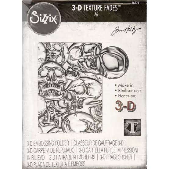Skulls Sizzix Texture Fades Embossing Folder by Tim Holtz