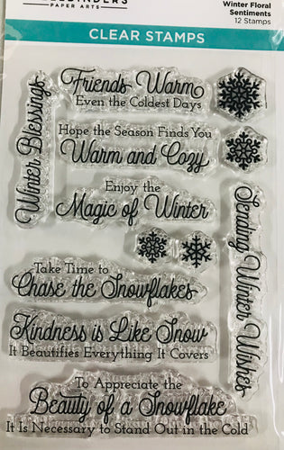 Winter Floral Stamp Sentiments