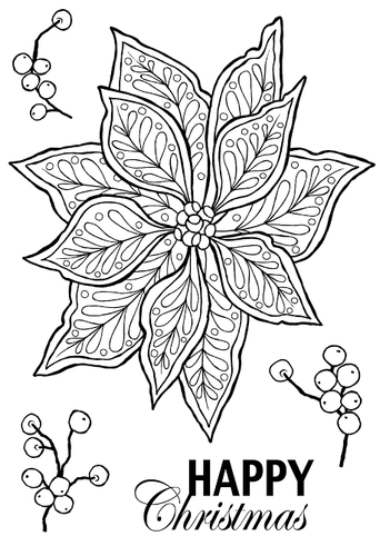 Doodle Poinsettia Stamp