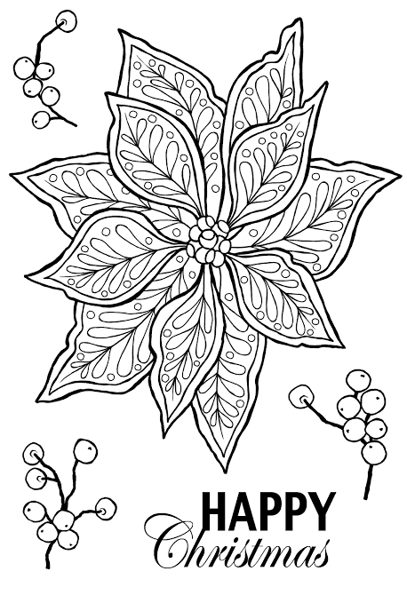 Doodle Poinsettia Stamp